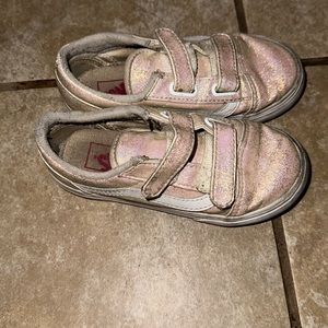 Girls Sparkly Velcro Vans